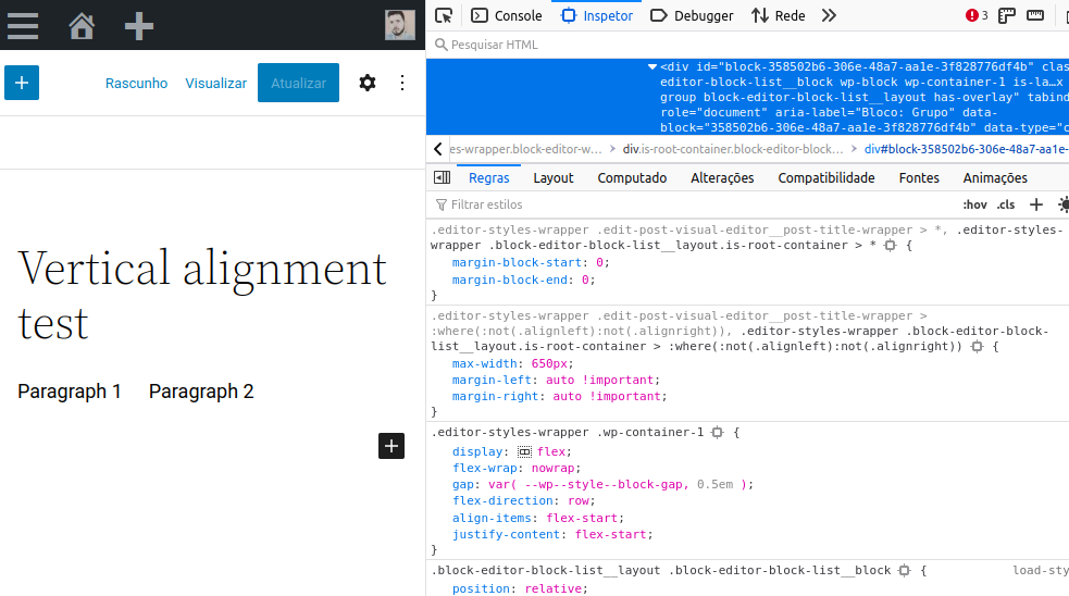 Group/Row Vertical Alignment applied only on editor side. · Issue ...