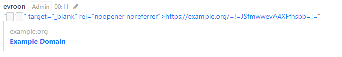 Sending URLs inside a double inline code breaks the HTML of the page ...
