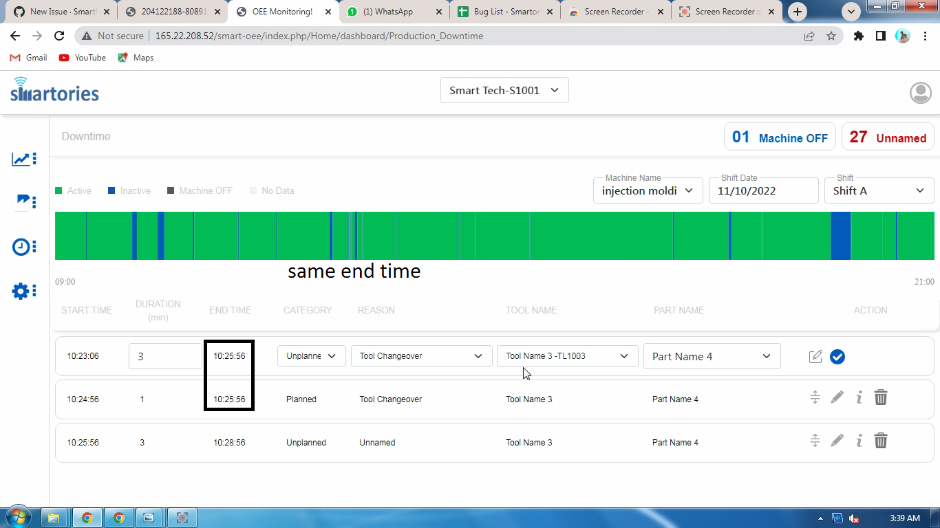 same end time shown in downtime · Issue #27 · SmartMach/webapp-v1 · GitHub