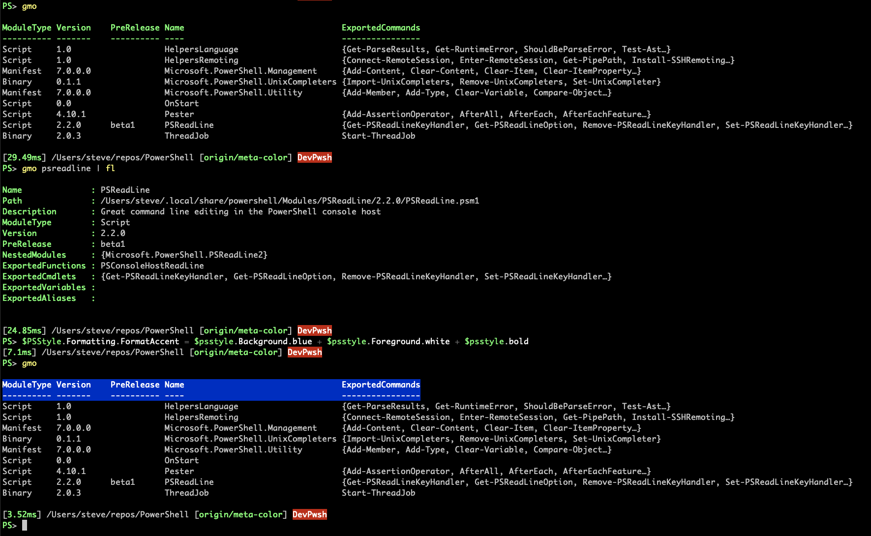 Use PSStyle.Formatting.FormatAccent for FormatList and PSStyle