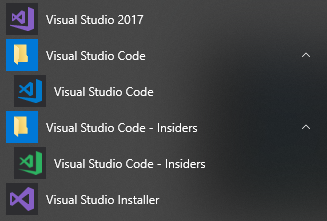 Use the same Start Menu folder for Stable and Insiders · Issue #49796 ...