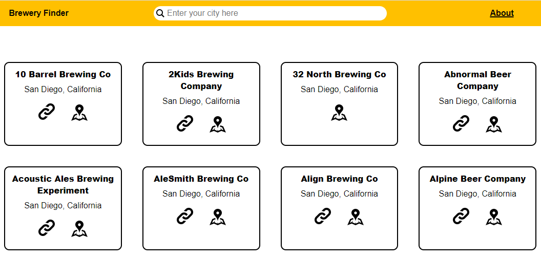 GitHub MechEng27/BreweryFinder Application to find local breweries