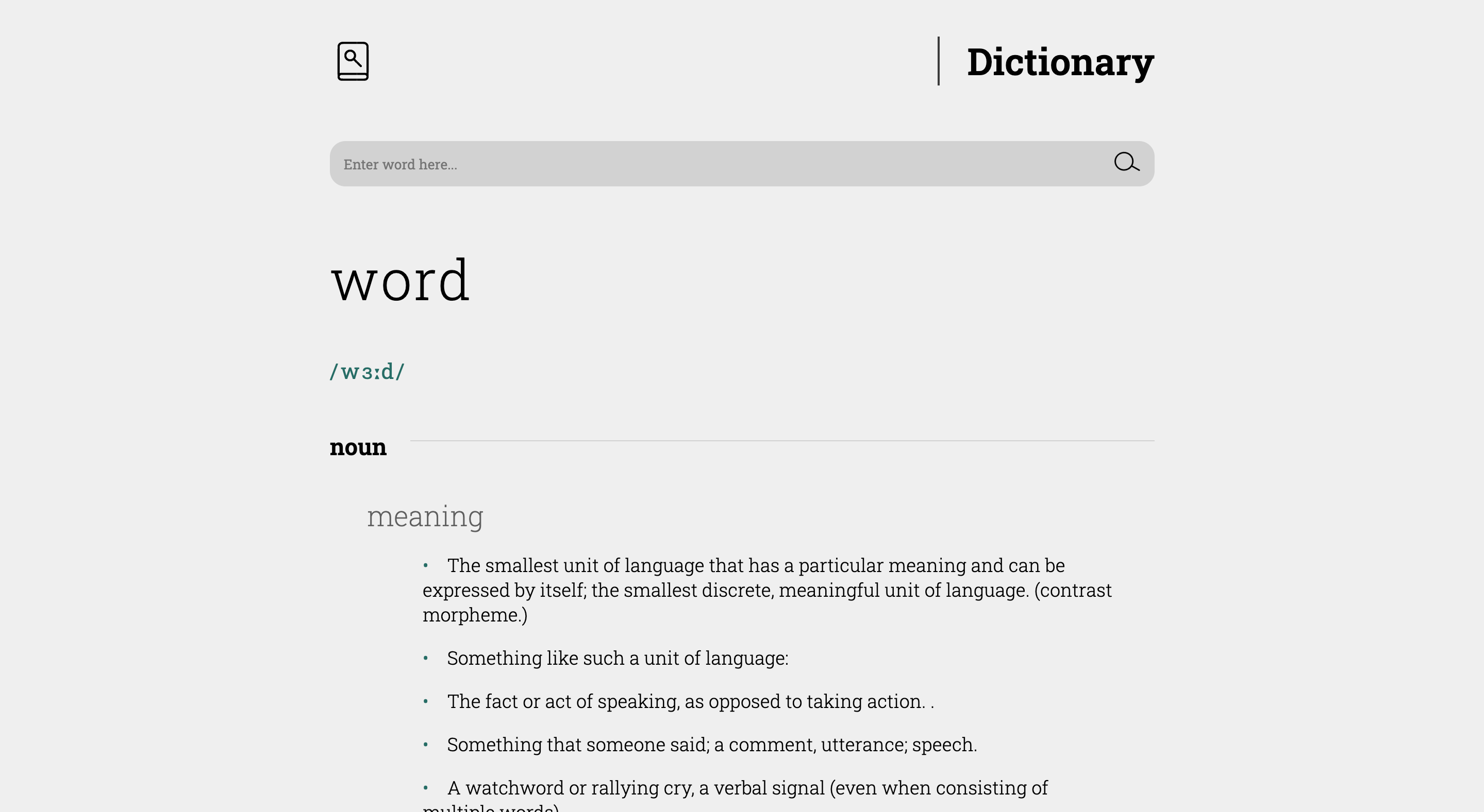 Github erionew dictionary app