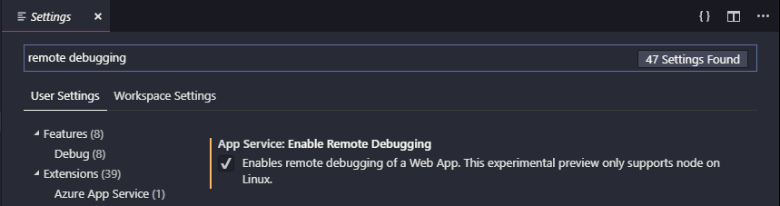 Enable remote debugging