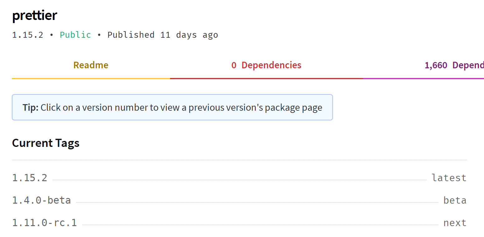 Update next and beta tags on NPM · Issue #5518 · prettier/prettier · GitHub