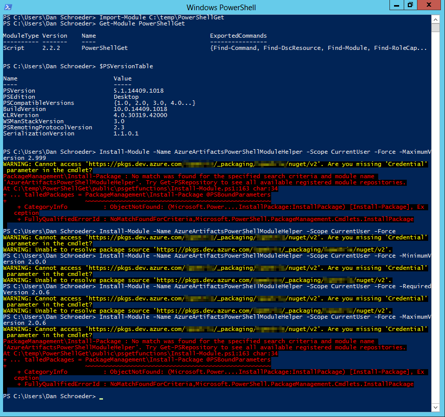 Install-Module master branch broken by MaximumVersion