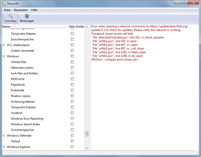 Update error message for timeout during update check · Issue 510