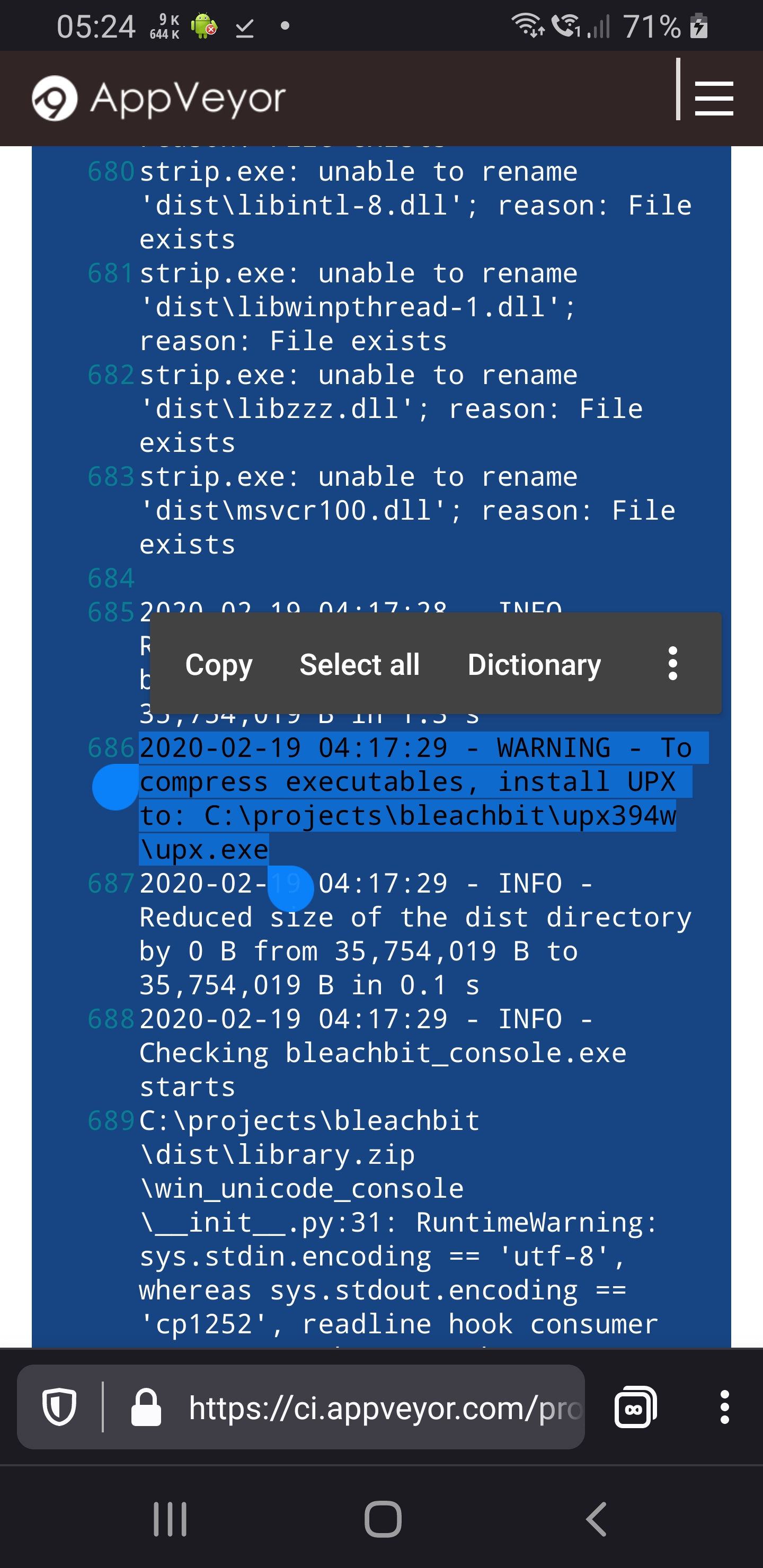 bleachbit.exe (BleachBit3.1.0.1507portable.zip) false positive with