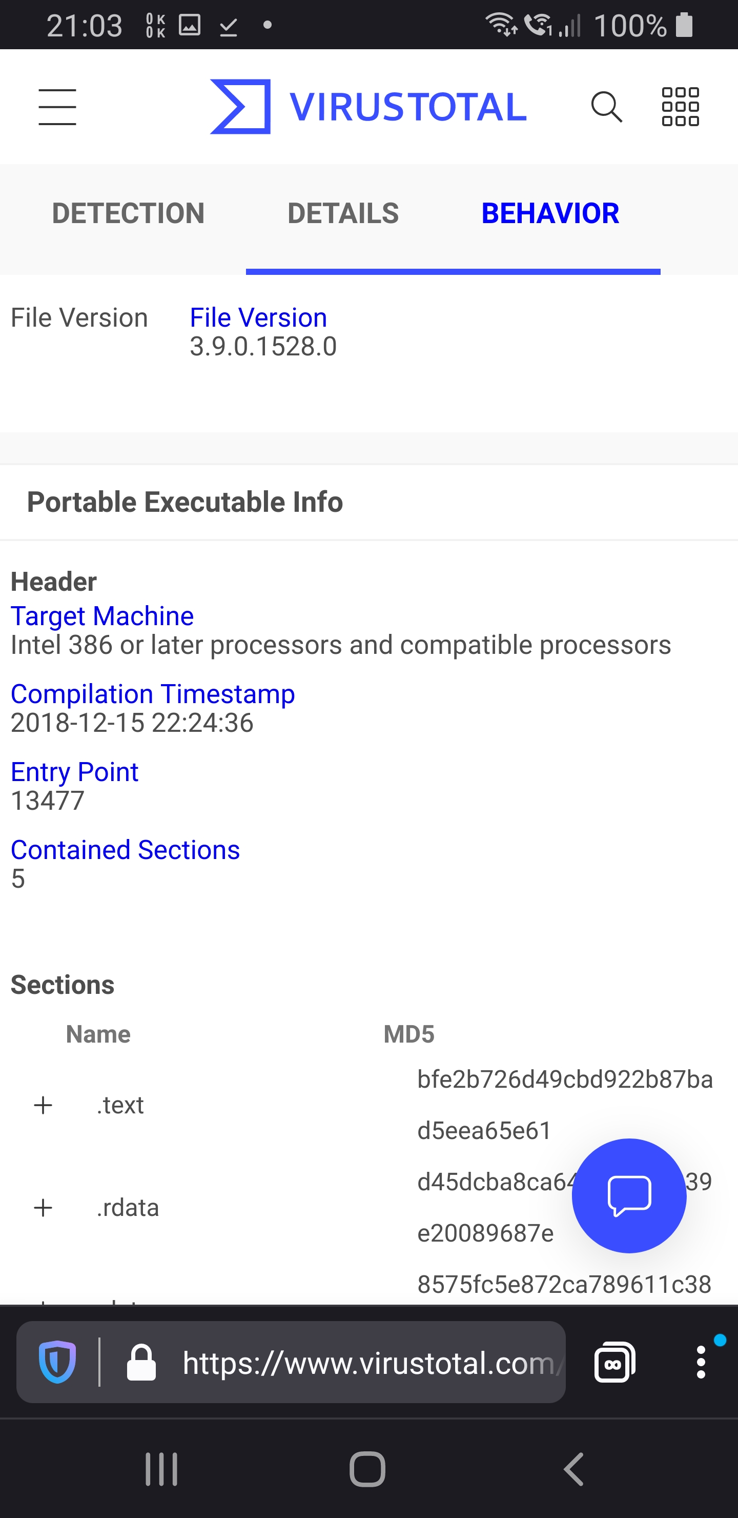 bleachbit.exe (BleachBit3.1.0.1507portable.zip) false positive with