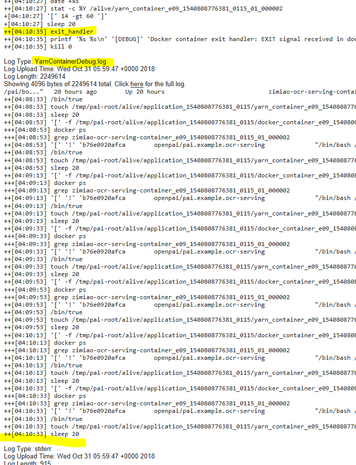 Yarn container script doesn't enter exit handle. · Issue 1644