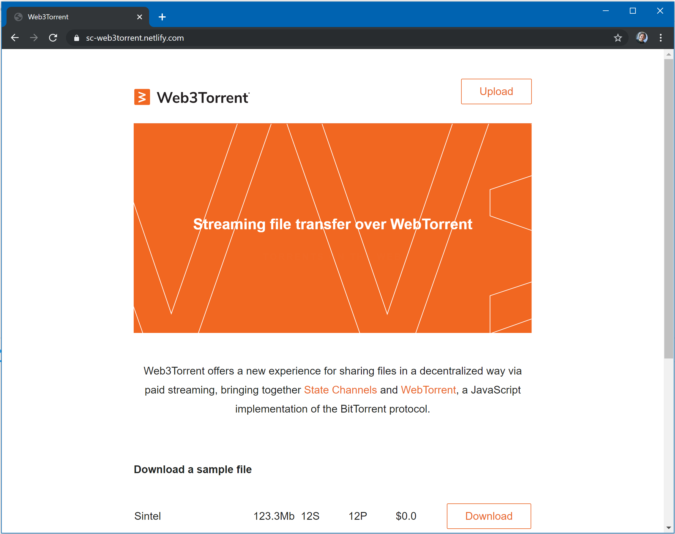Web3Torrent App Screenshot
