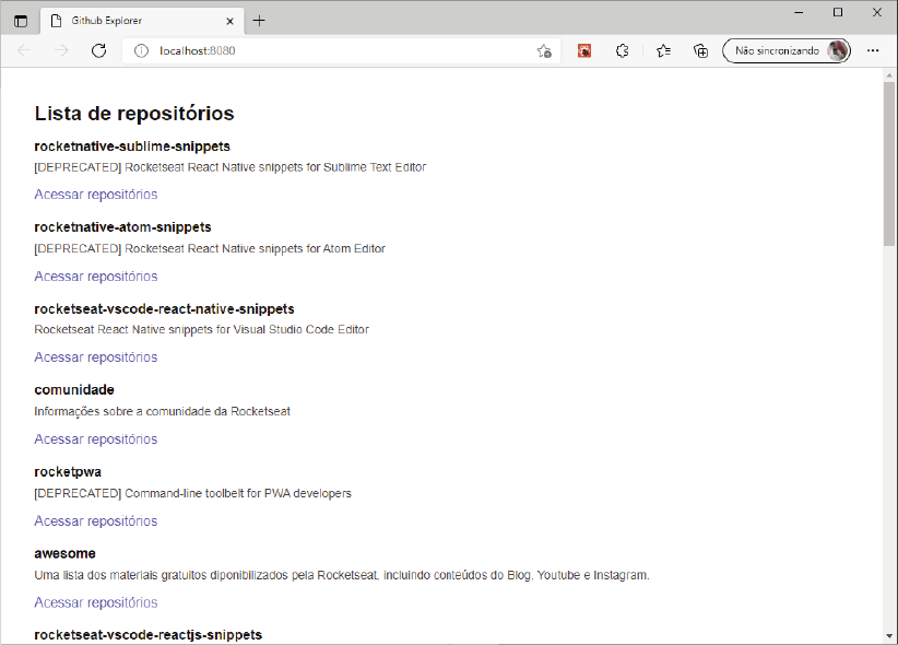 GitHub - francajr/gitexplorer: Project done on the trail ReactJs on ...
