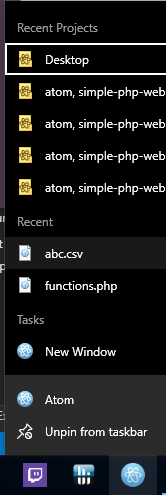 windows 10 task bar recent items don't do anything when clicked · Issue ...