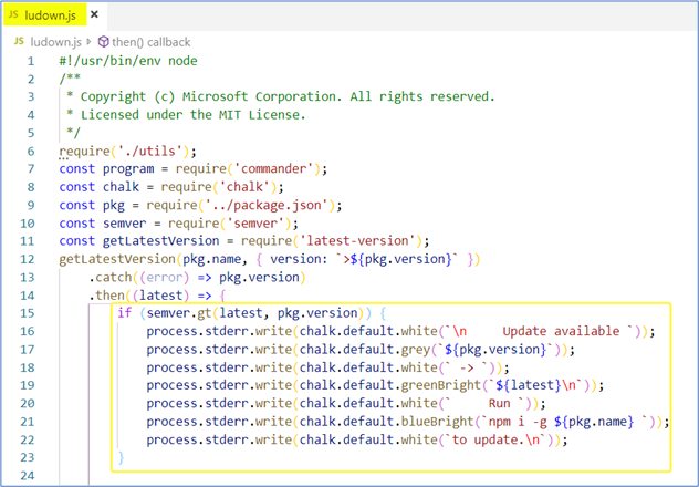 [Ludown] Change the update version output message · Issue #1226 ...
