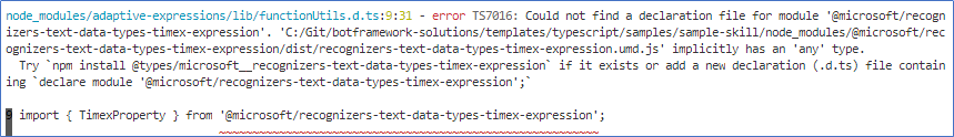 [TypeScript] Master bots raises an issue related to missing types ...