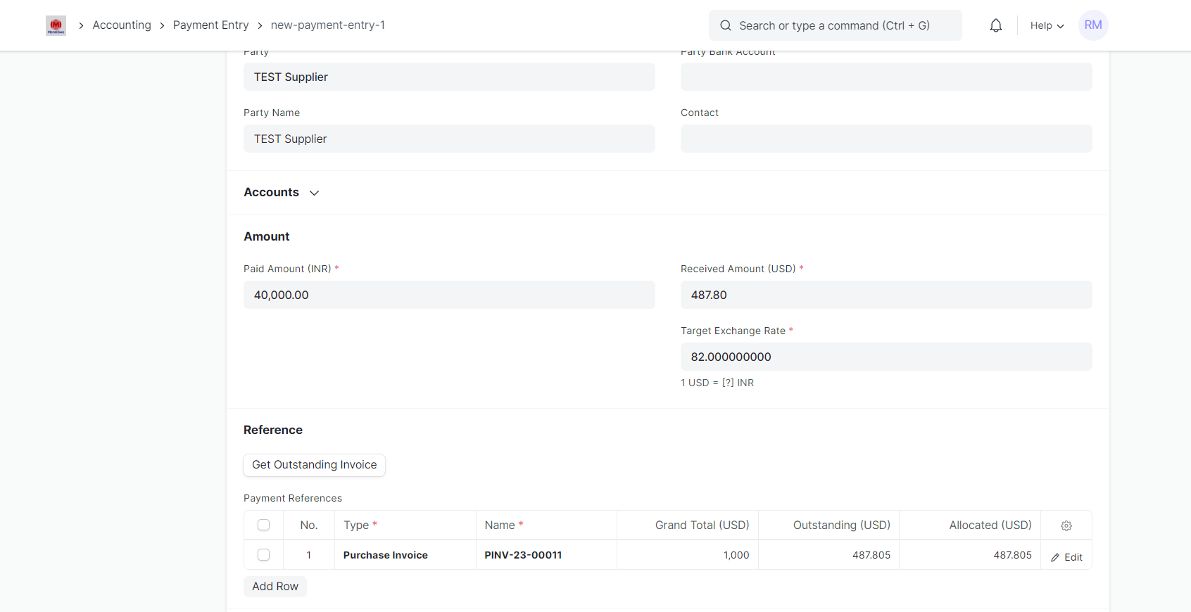 Payment Entry Issue in Multi Currency Transactions- Advance payment ...
