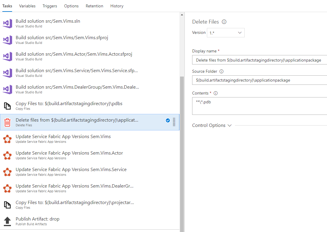 Error deploying with Deploy Service Fabric Application task using