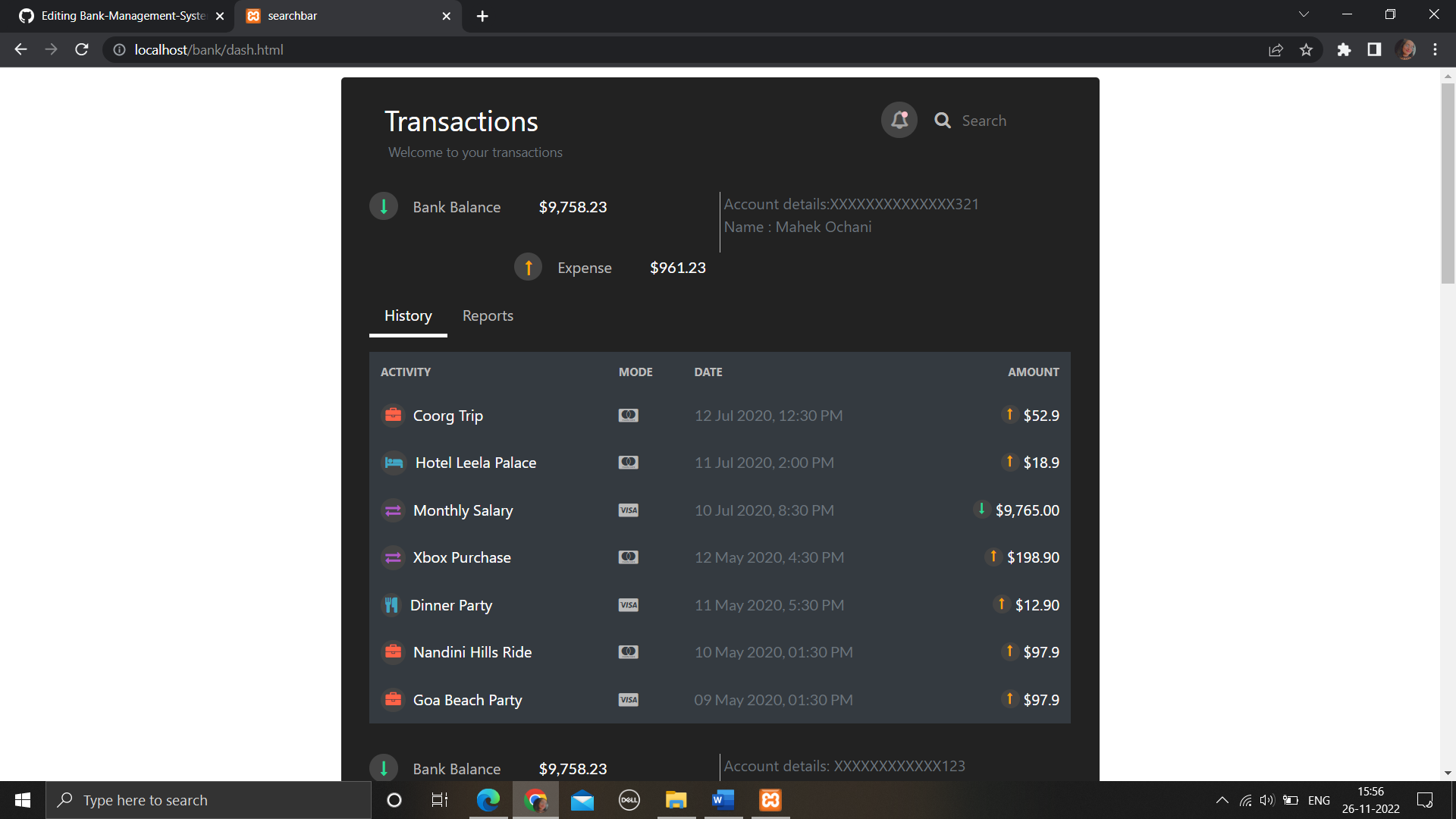 GitHub - Mahek1109/Bank-Management-System