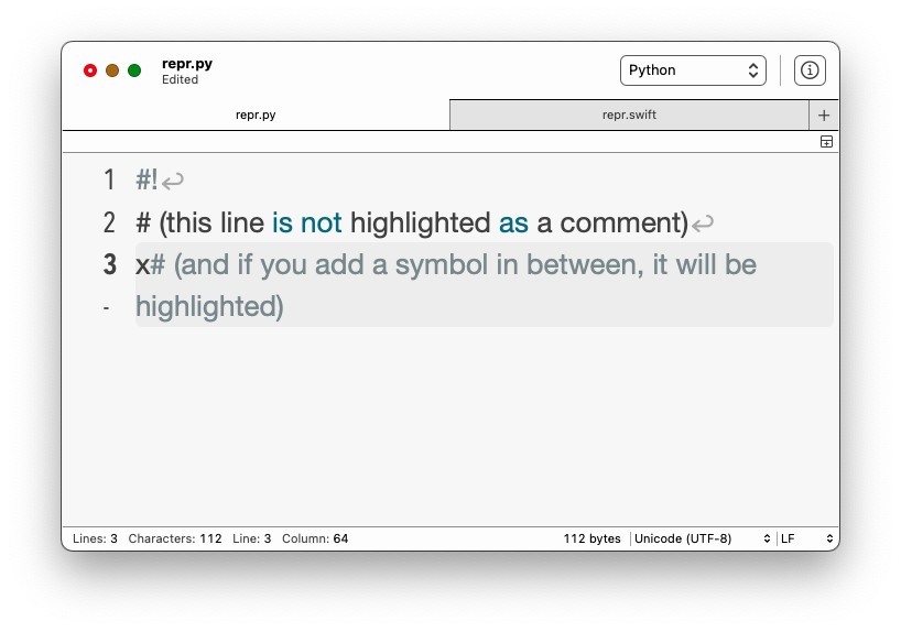 Line-comment breaks comment and string parsing for subsequent line ...