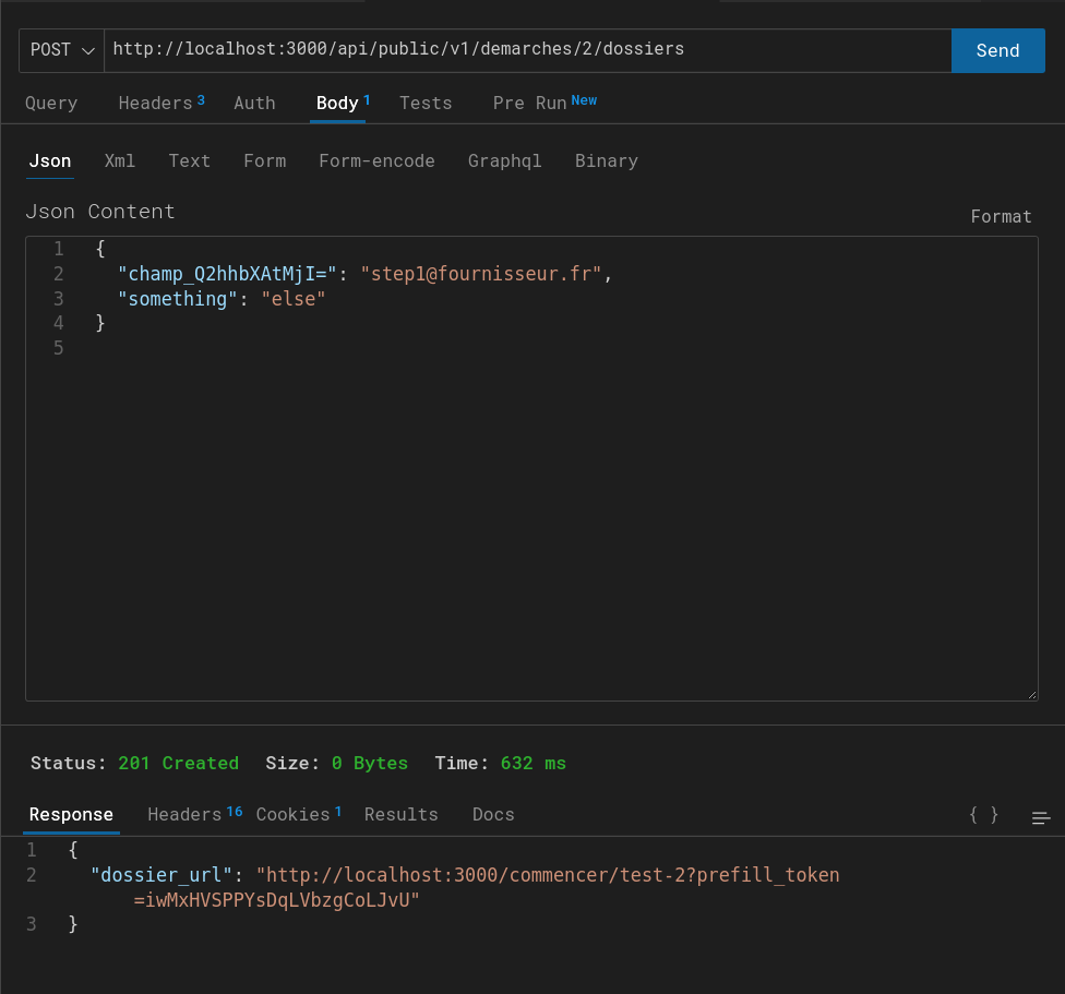 feat(demarche): create and prefill a dossier with POST request by ...