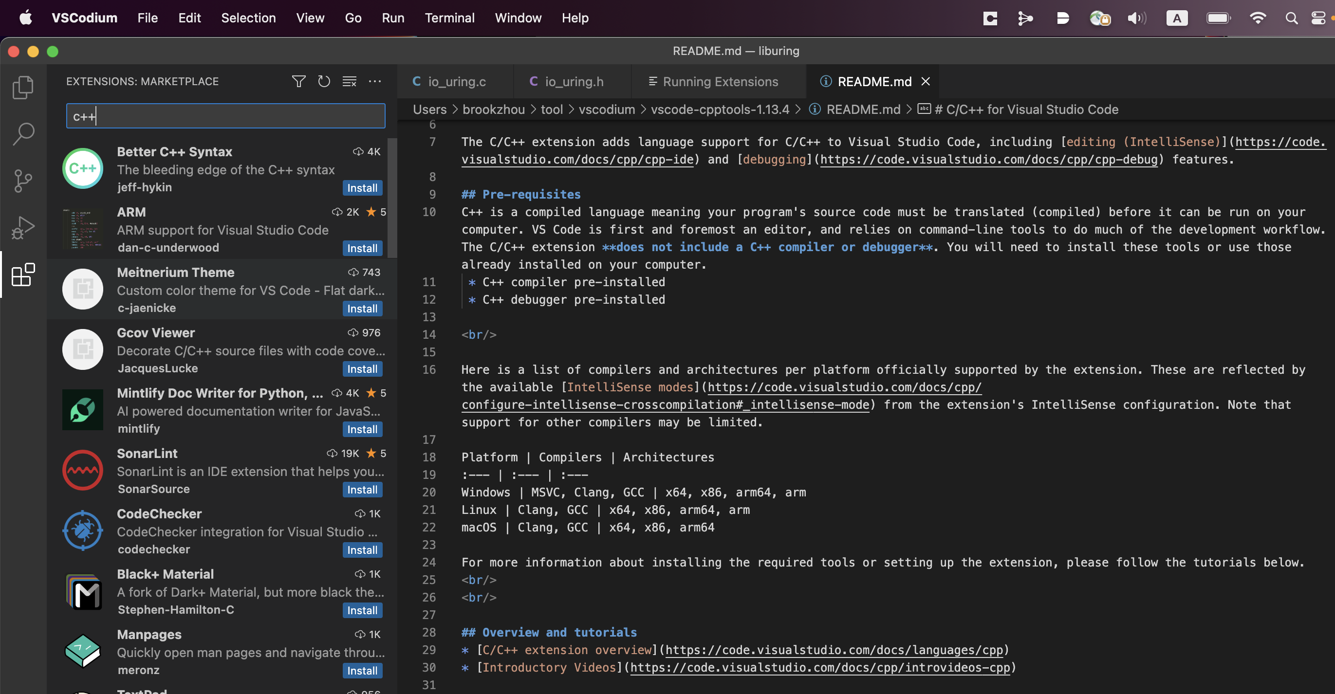 cann't find c++ tools in extension store · Issue 1340 · VSCodium