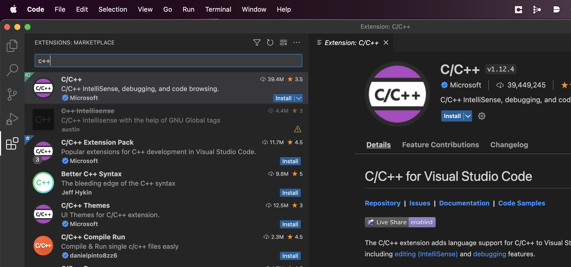 cann't find c++ tools in extension store · Issue 1340 · VSCodium
