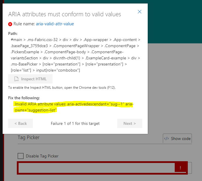 TagPicker: few invalid aria attributes · Issue #3734 · microsoft ...