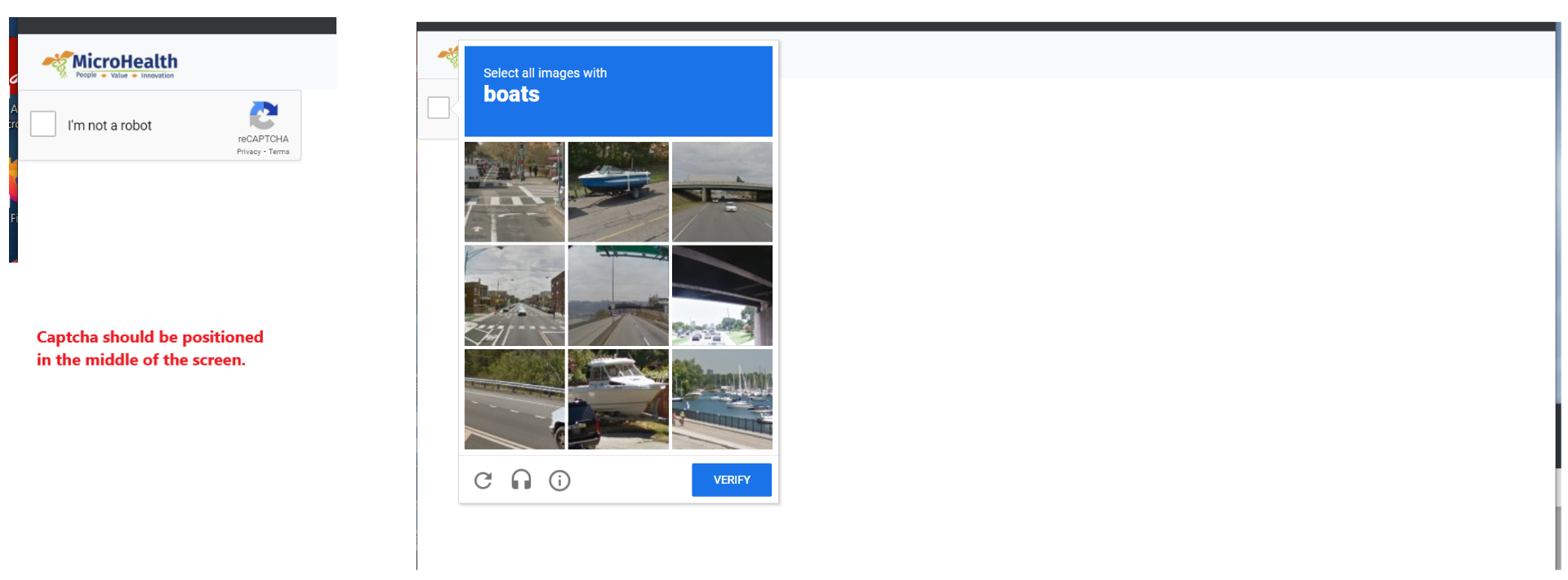Captcha should be positioned in the middle of the screen · Issue #410 ...