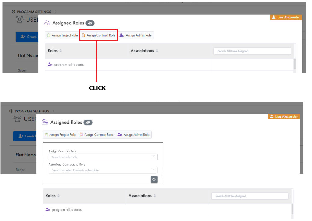 Manage User Roles form: When an Assign button is clicked, should ...