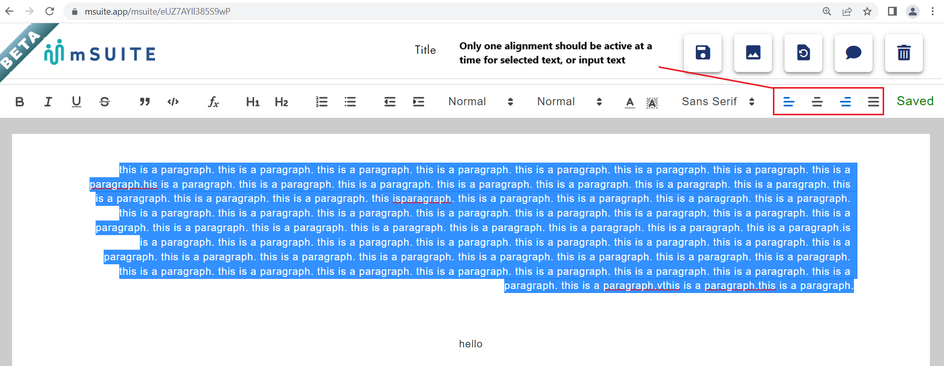 Notepad map Alignment button should be active dependent upon selected