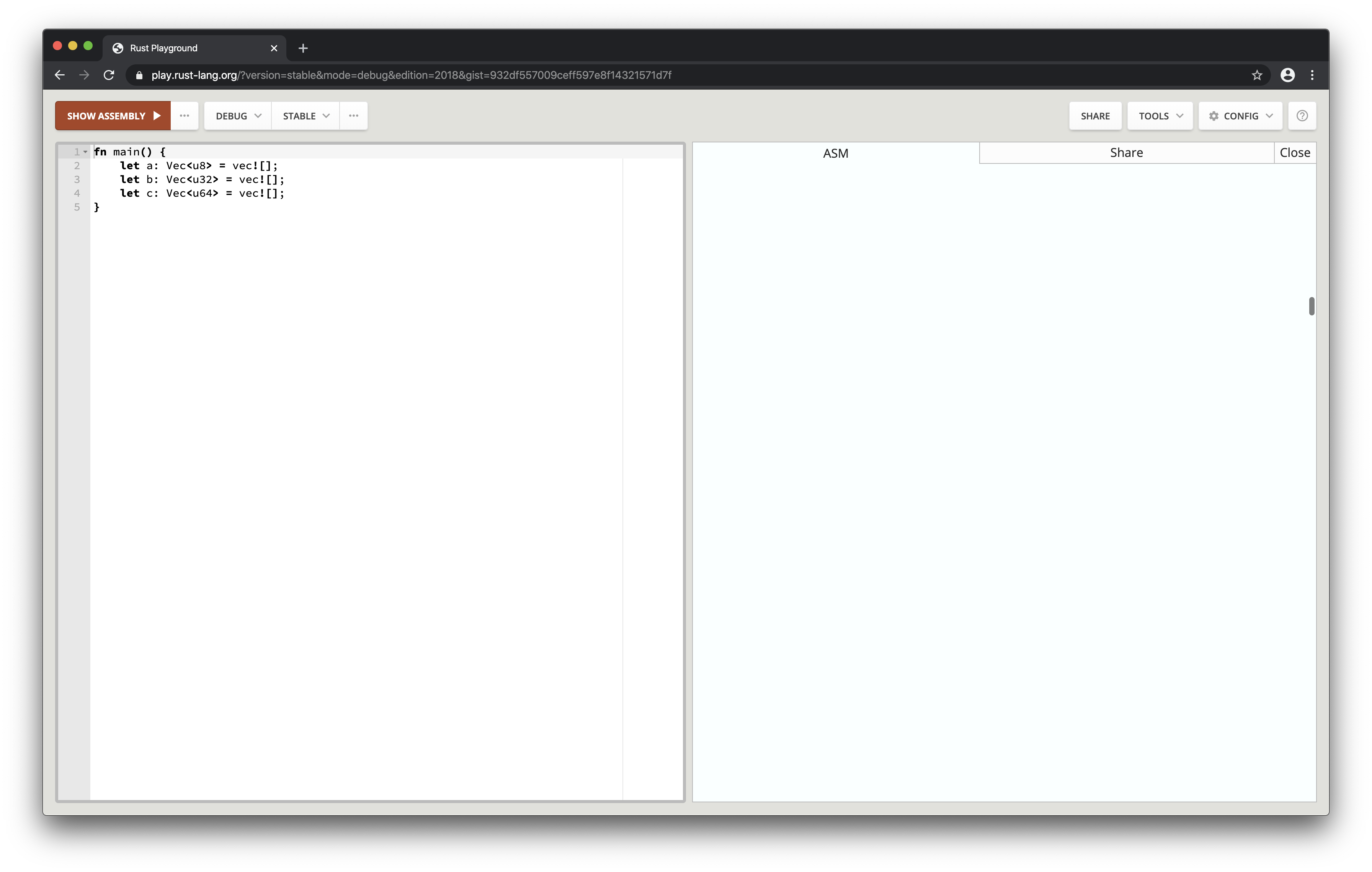 play.rust-lang.org - ASM tab is slow to scroll in Chromium-based ...