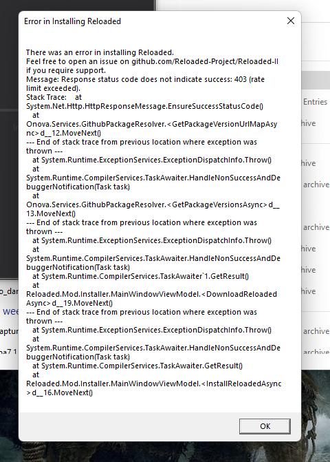 Reload Projet Bug: Error in installing reloaded · Issue #171 · Reloaded-Project ...