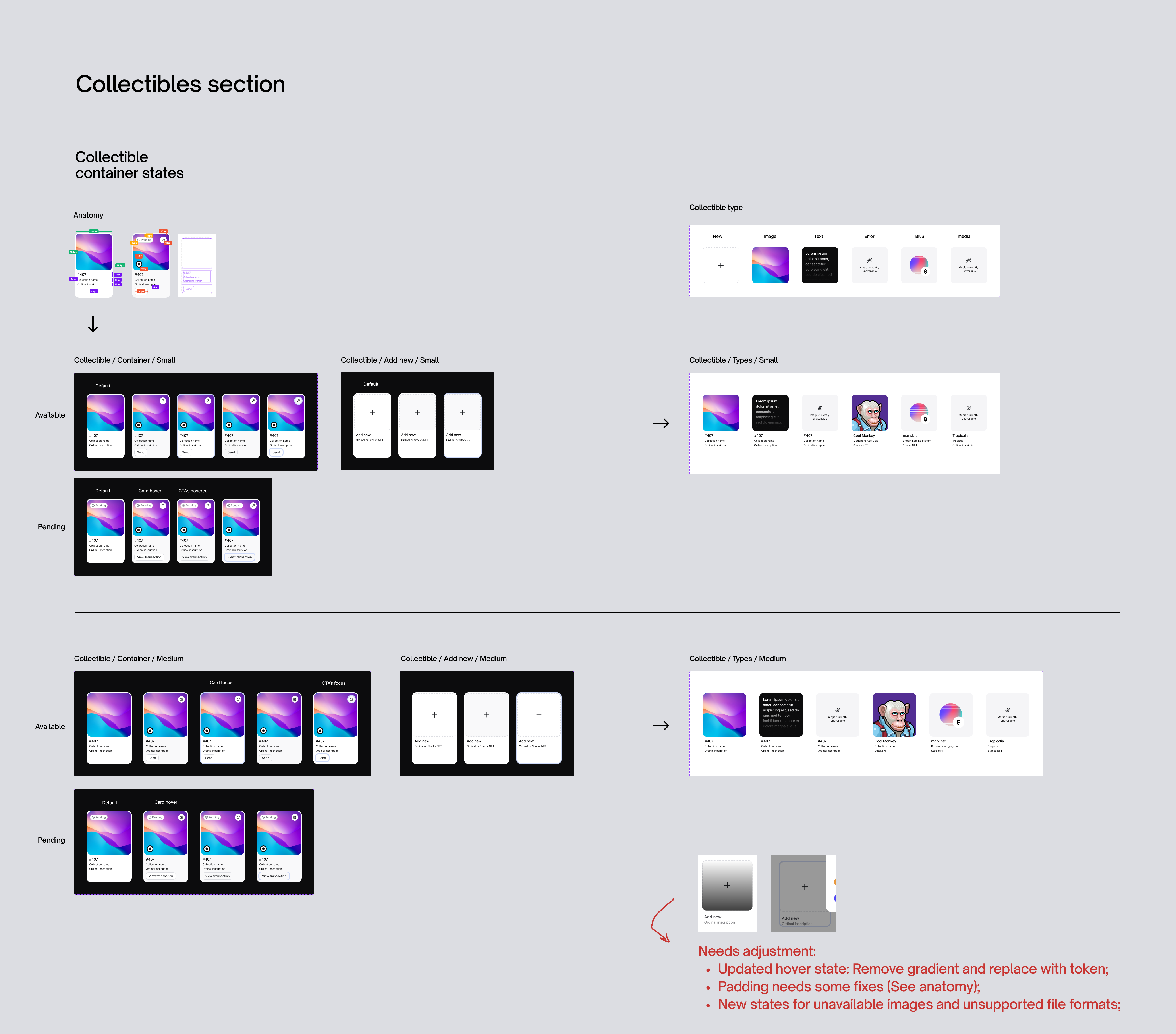 🧹 Collectible containers - UI fixes · Issue #3351 · leather-io ...