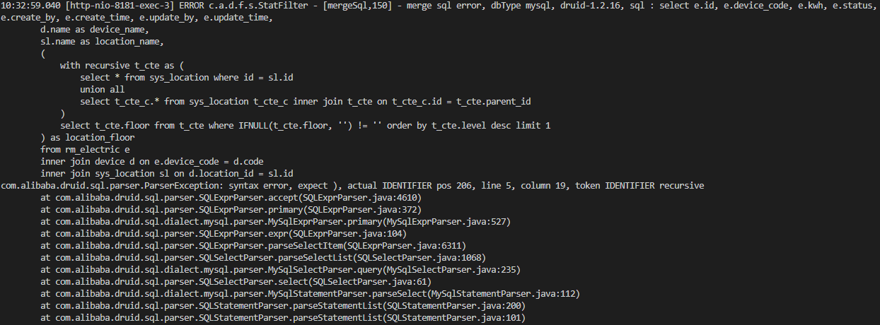 druid-1.2.16 mysql-8.0.25-16 Sql Parser 报错 · Issue #5168 · alibaba ...