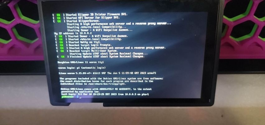 klipperscreen shows console but will not function after update today ...