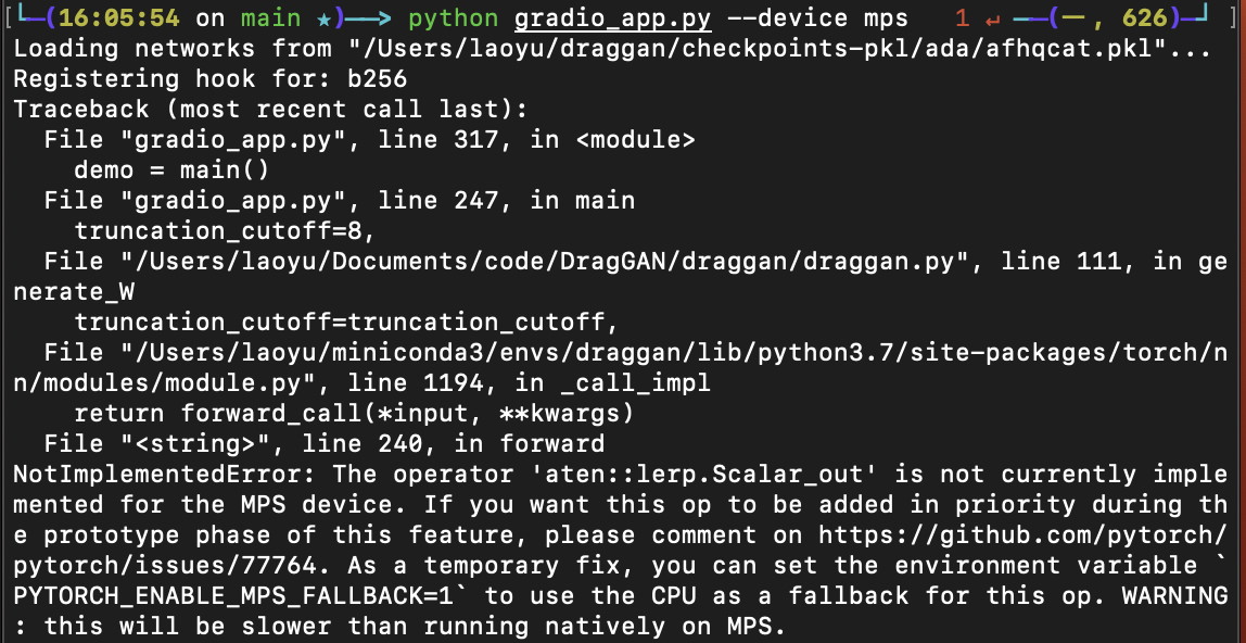 m1pro 安装完启动时报错 · Issue #95 · OpenGVLab/DragGAN · GitHub