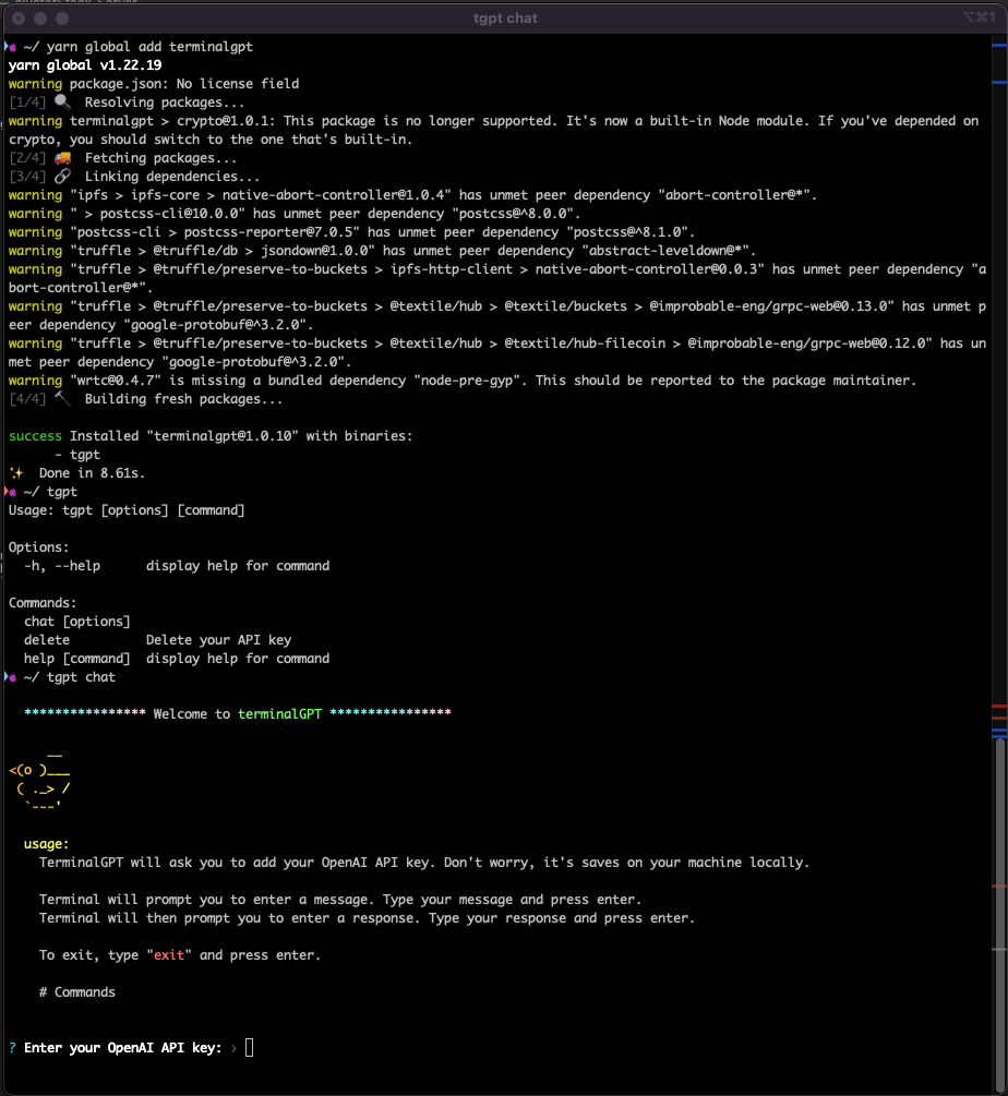 Command 'tgpt' not found · Issue 43 · jucasoliveira/terminalGPT · GitHub