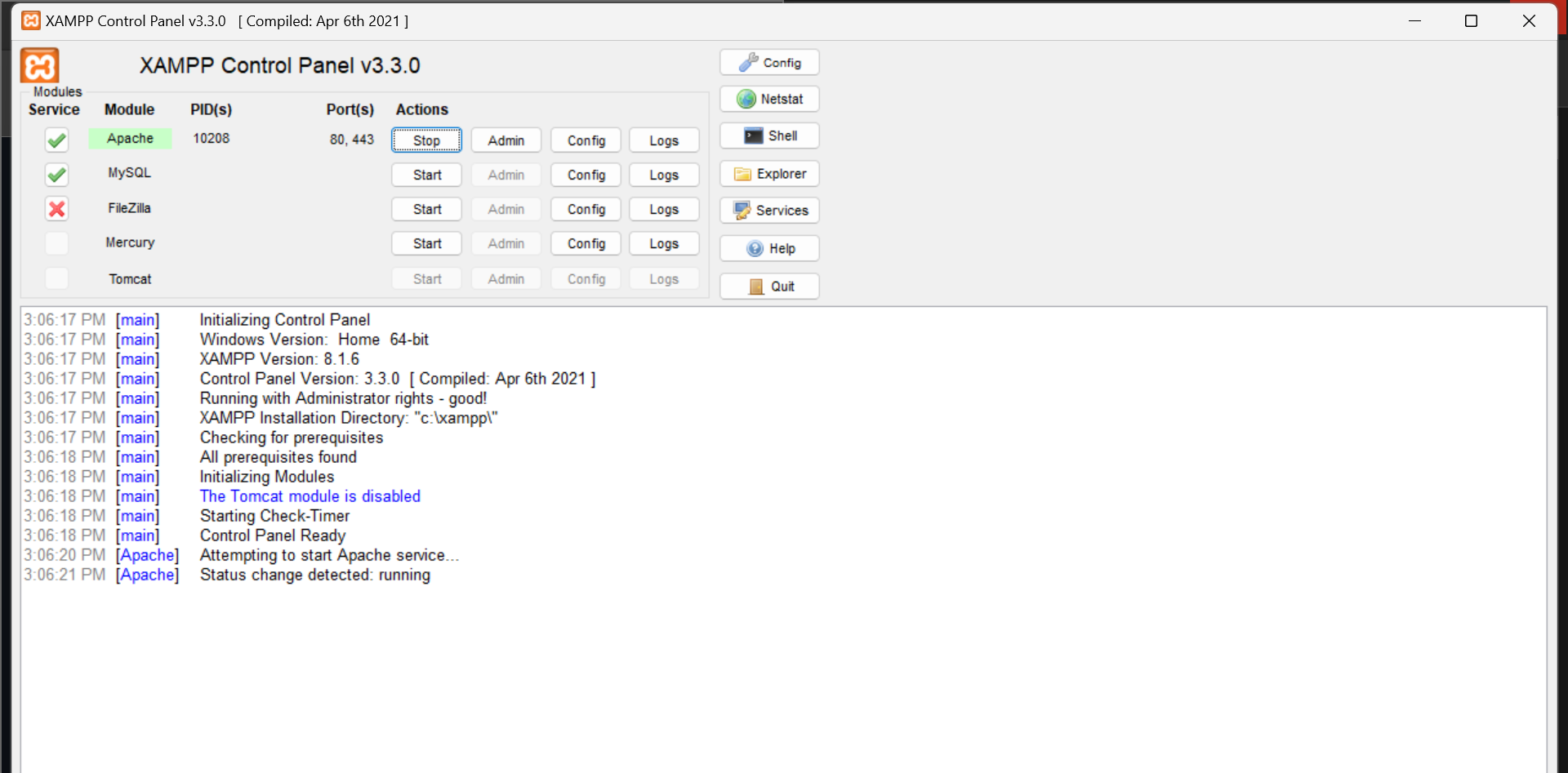 Masuk Xampp