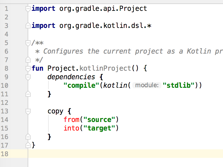 IntelliJ IDEA kotlindsl plugin does not configure action receiver in