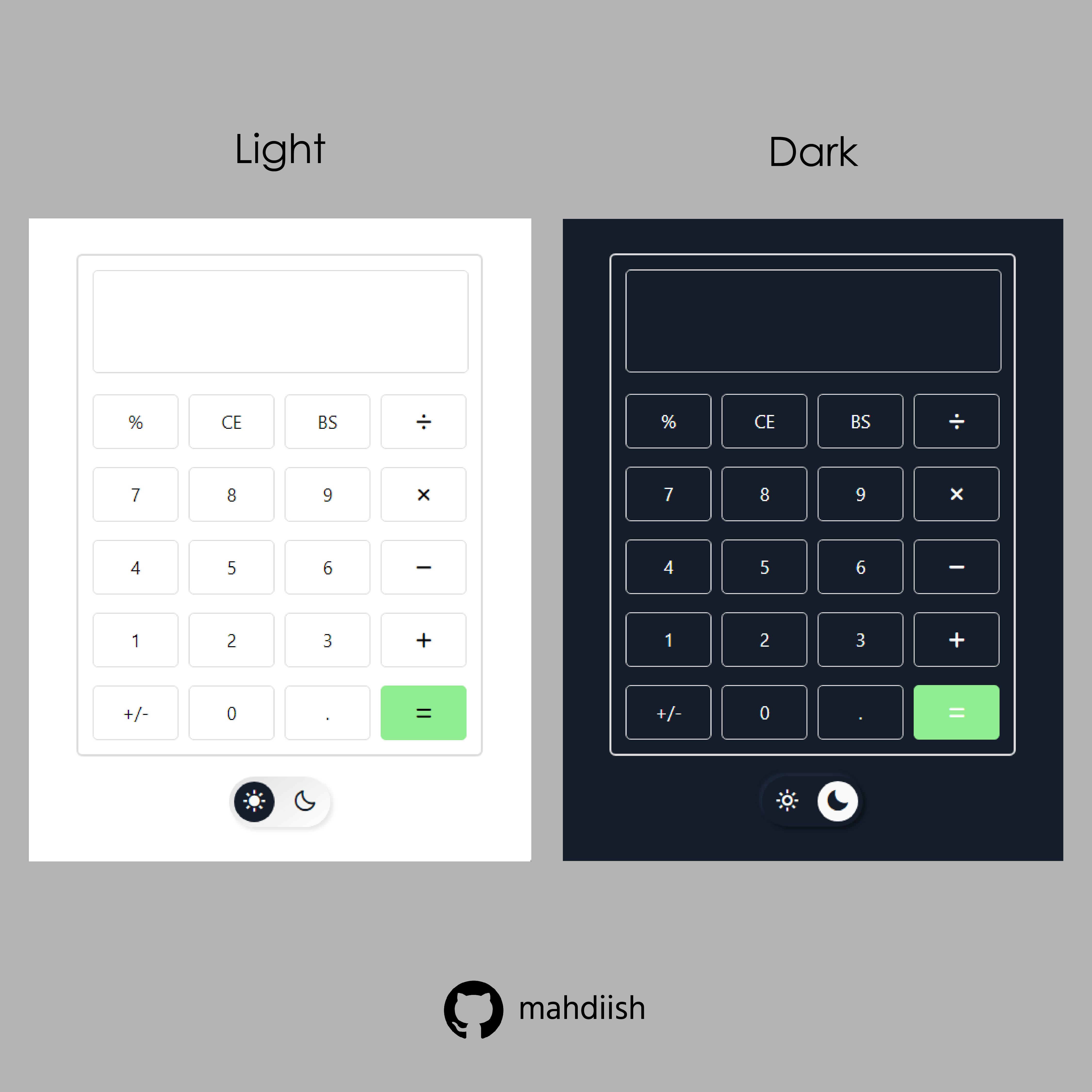 GitHub - mahdiish/Simple-Calculator-in-Light-and-Dark-Themes: This is a ...