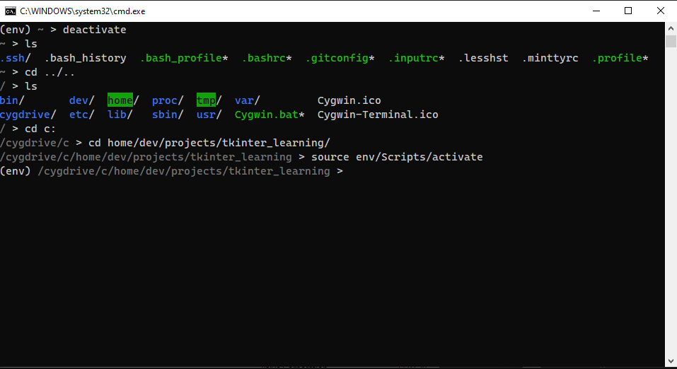 Entering python's virtual environment results in all the letters to be ...