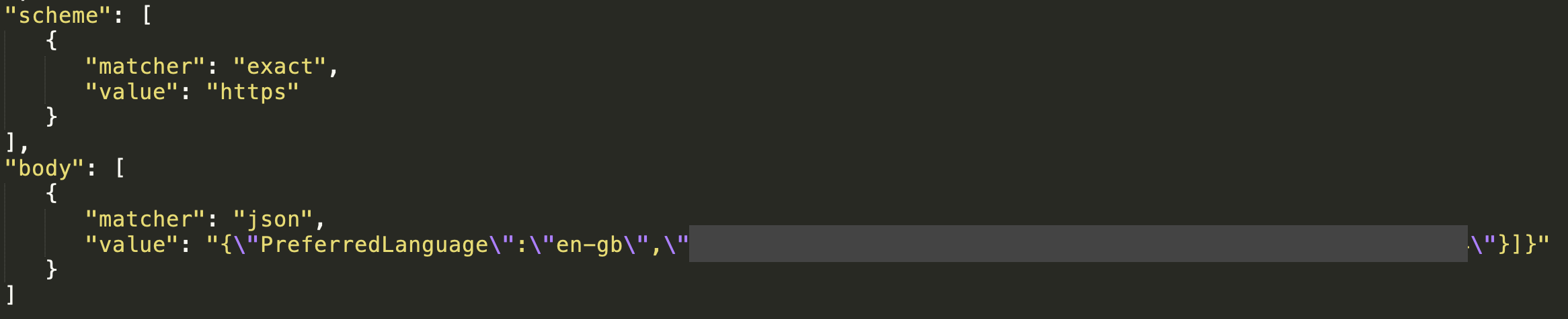 Specifying a json object in request matcher crashes the hoverfly server ...