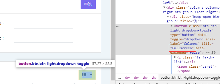 只有一个showcolumns True参数的时候 Html的title属性却是fullscreen Issue 4291 Wenzhixin Bootstrap Table Github