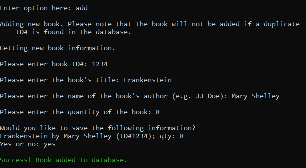 GitHub - jmbritland/BookstoreManager: A database management program ...