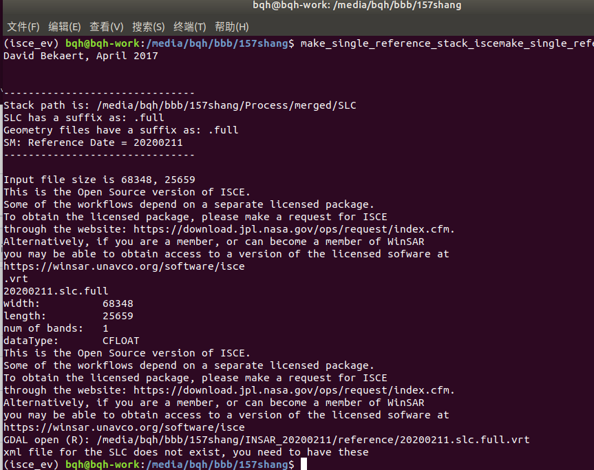xml file for the SLC does not exist, you need to have these · isce ...