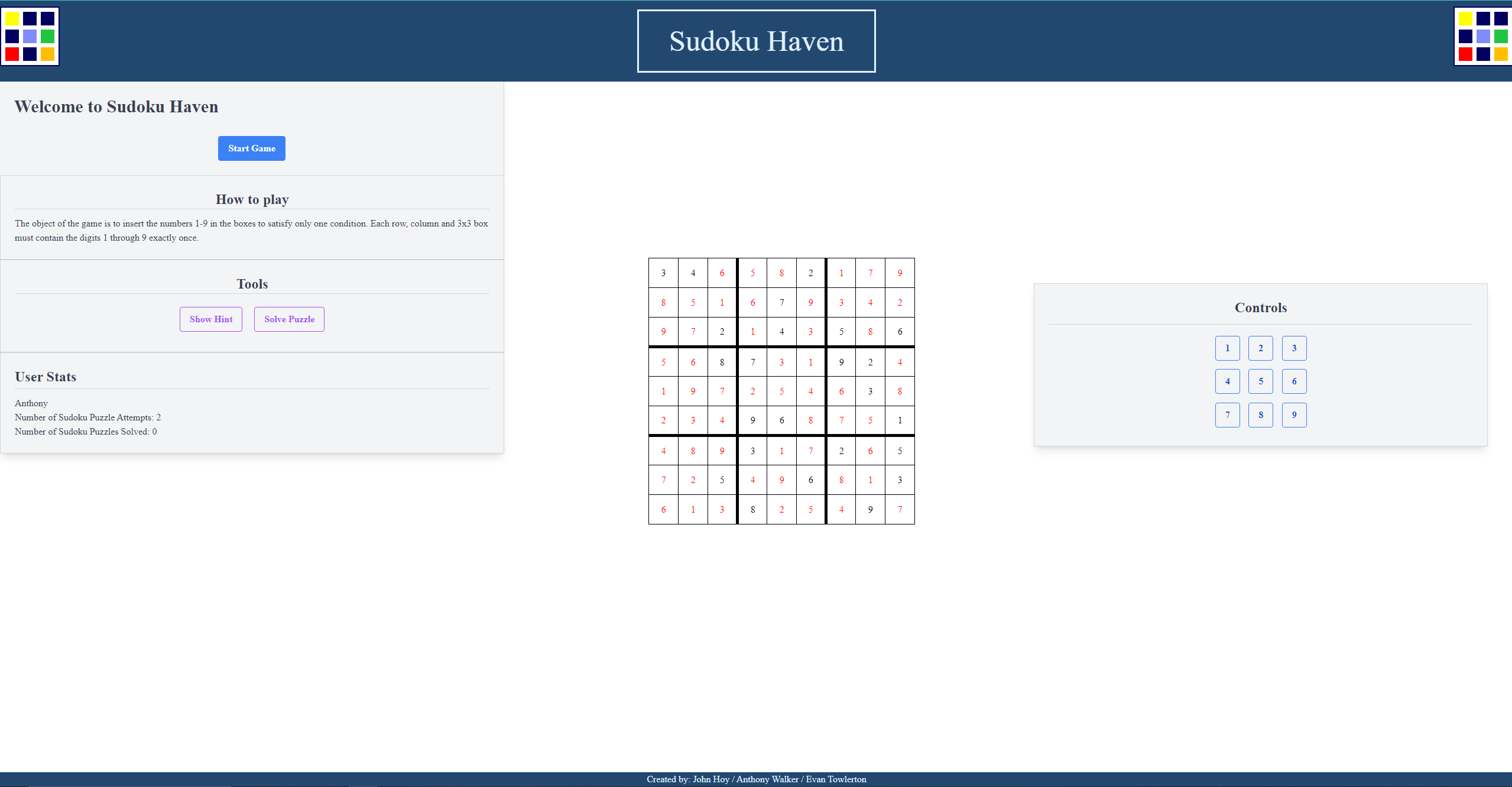 GitHub - awalker2411/Sudoku-Generator: Generate a random, playable ...