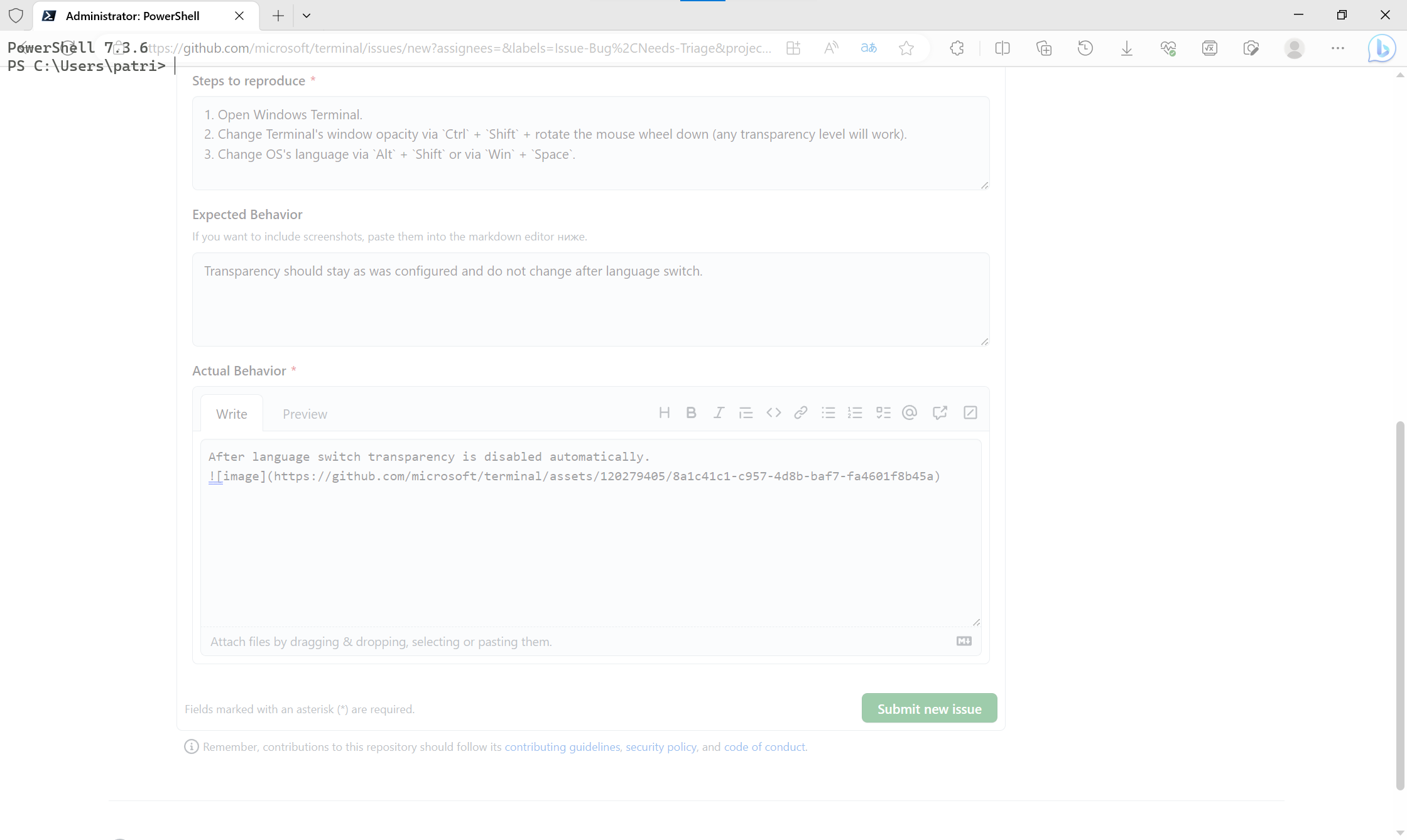 Transparency automatically disables when changing os language issue