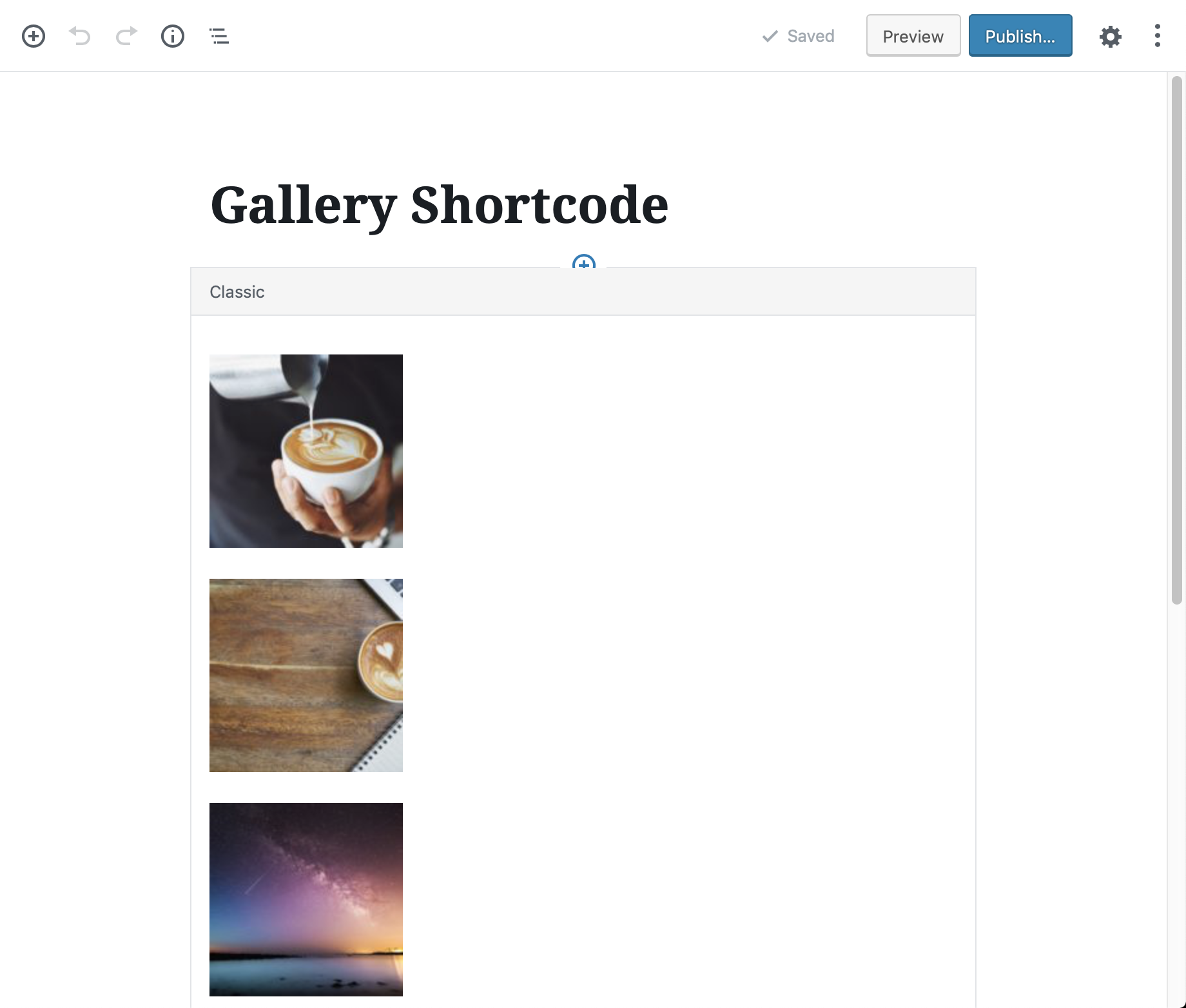 Classic Block: Gallery shortcode does not display images in a grid ...