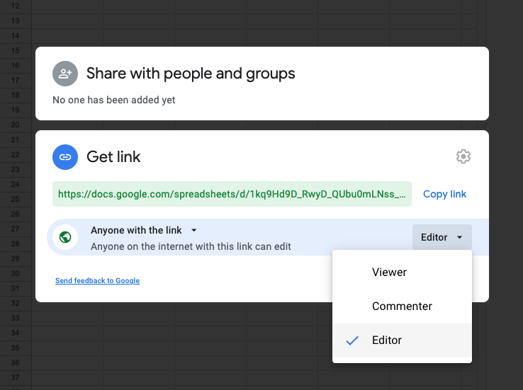 Sharing a Spreadsheet