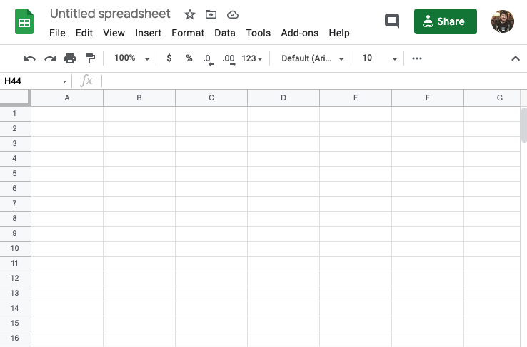 Empty Spreadsheet
